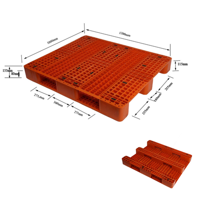 1000*1200mmの赤いプラスチック パレット必要なプラスチック床パレット