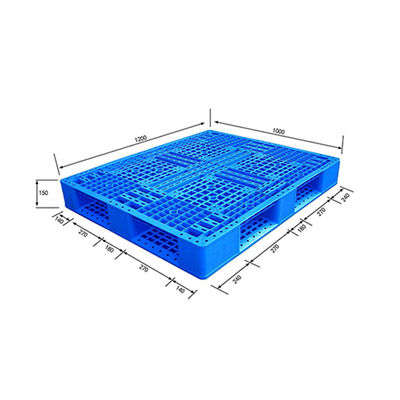 青いPPのHDPEプラスチック パレット動的負荷1200KG 1200×1000×150mm